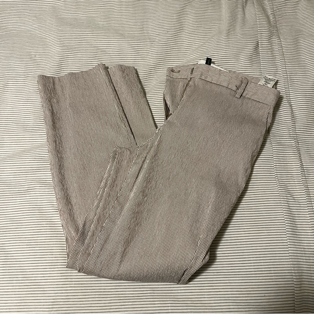 Theory Striped Tan Pants